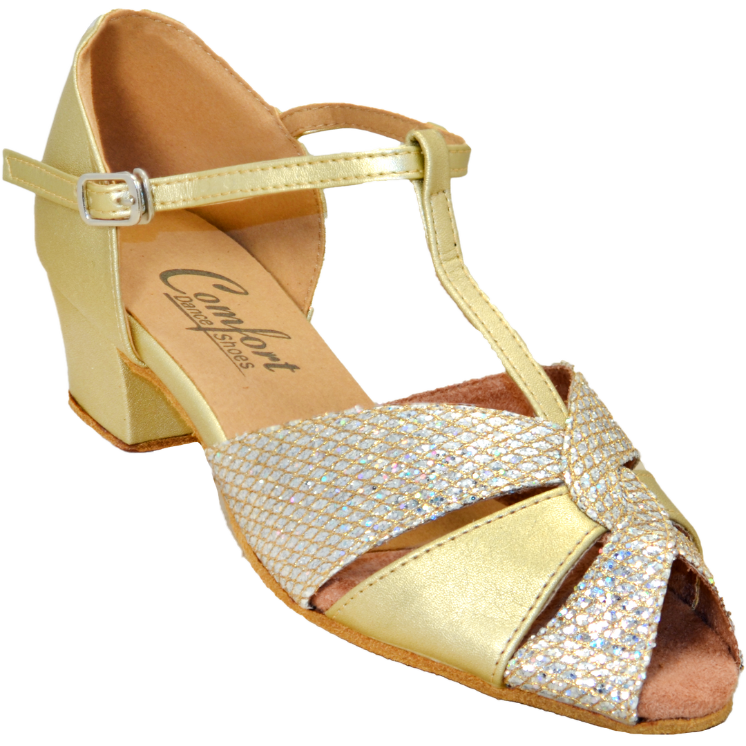 Comfort Peep Toe Weave - Gold Leather / Gold Diamond