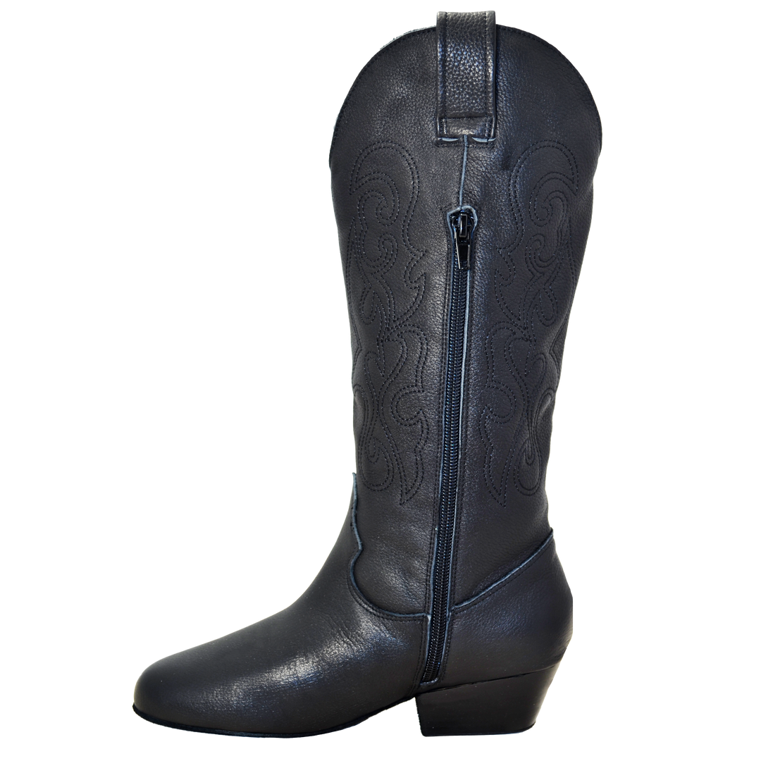 Ultimate - Women's Pro (Low) Country Boot - Black Leather - Zipper