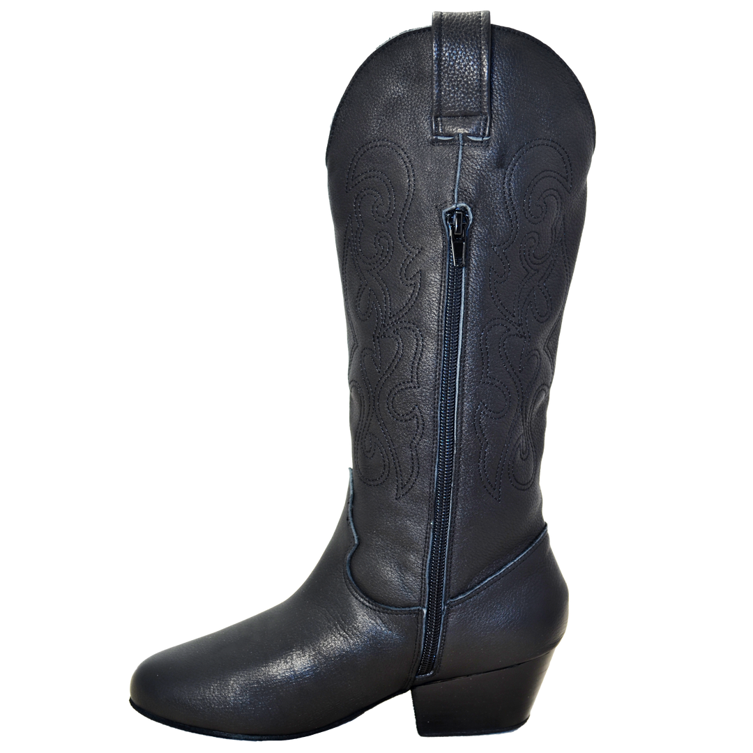 Ultimate - Women's Pro Country Boot - Black Leather - Zipper