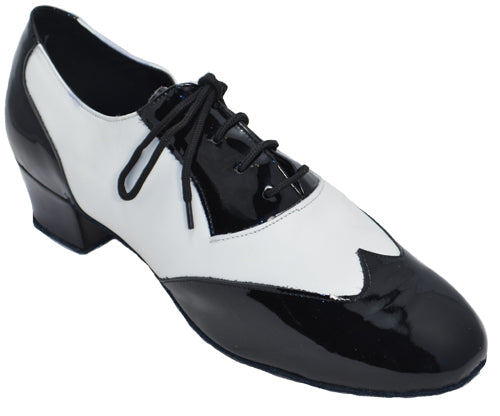 Spat Comfort Wingtip - Charol blanco / Charol negro - Pro Heel