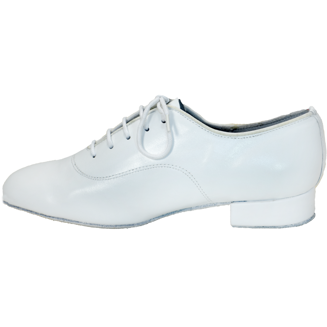 Comfort Balmoral - White Leather - Low Heel