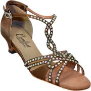 Comfort Heel - Butterfly - Brown Satin
