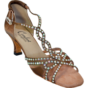 Comfort Heel - Butterfly - Brown Satin