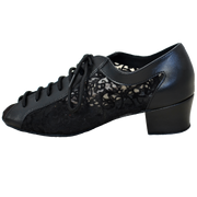 Comfort Classic - Black Leather / Black Flower Mesh