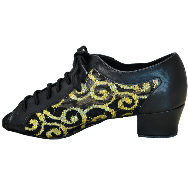 Comfort Classic - Black Leather / Gold Lace Mesh