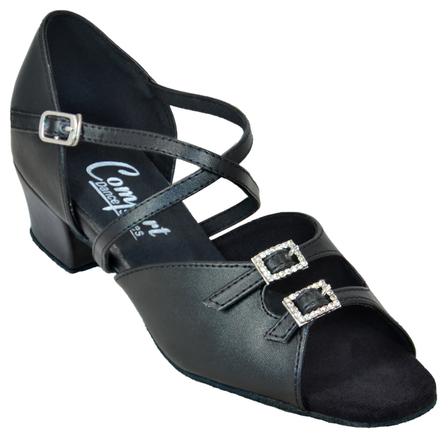 Comfort Double Buckle - Black Leather