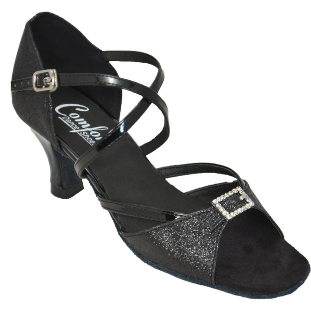 Comfort - Single Buckle - Black Glitz / Black Patent