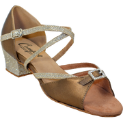 Comfort Single Buckle - Bronze Leather / Bronze Sparkle Weave