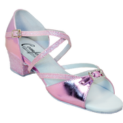 Comfort Single Buckle - Pink Leather / Pink Sparkle Weave