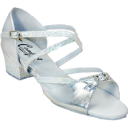 Comfort Single Buckle - Silver Leather / Silver Multi-Sparkle