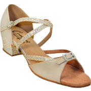 Comfort Single Buckle - Tan Leather / Gold Diamonds