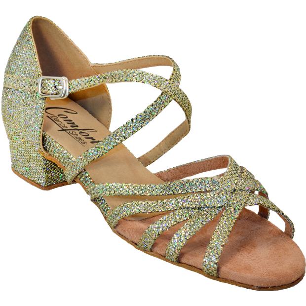 Comfort Strappy - Black/Gold Sparkle