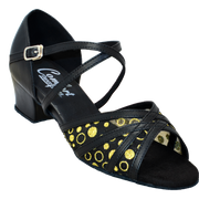 Comfort Strappy Mesh - Black Leather / Black Gold Design Mesh