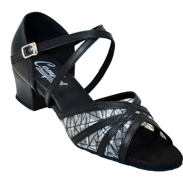 Comfort Strappy Mesh - Black Leather / Black Silver Mesh