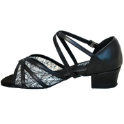 Comfort Strappy Mesh - Black Leather / Black Silver Mesh