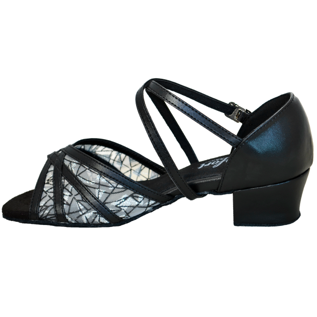 Comfort Strappy Mesh - Black Leather / Black Silver Mesh