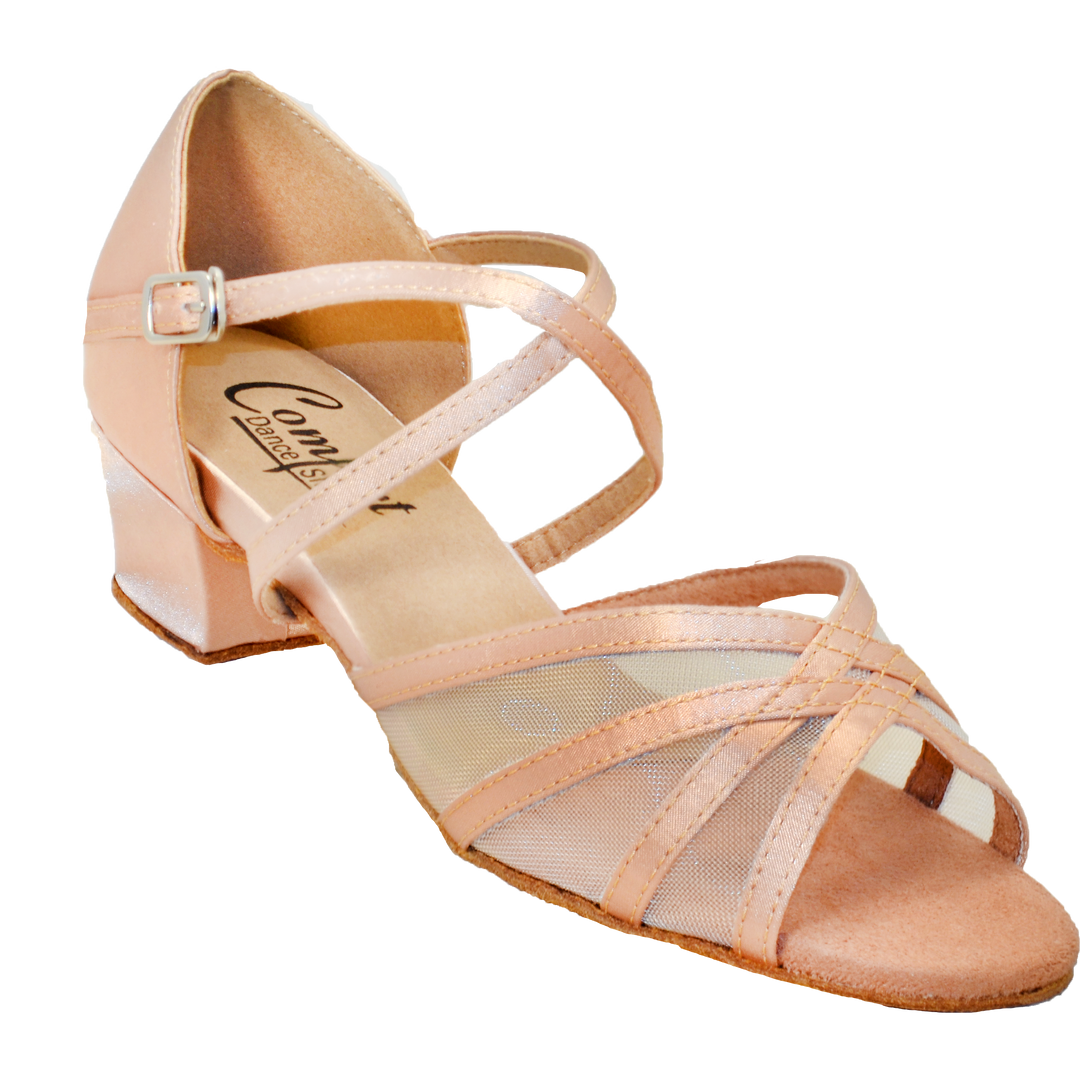 Comfort Strappy Mesh - Light Tan Satin