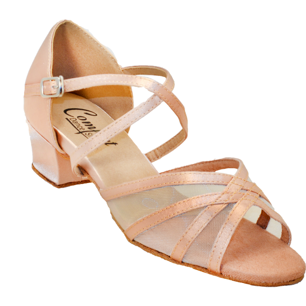 Comfort Strappy Mesh - Light Tan Satin