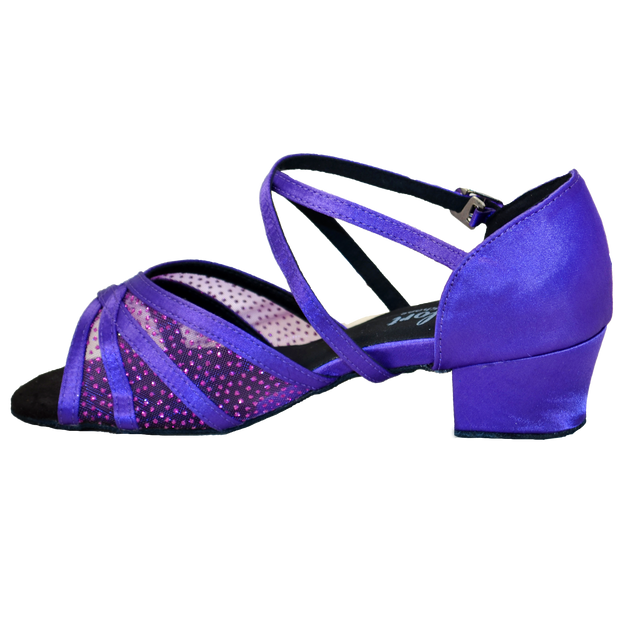 Comfort Strappy Mesh - Purple Satin / Purple Dot Mesh