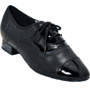Comfort Tuxedo Spat - Black Leather / Black Patent - Low Heel