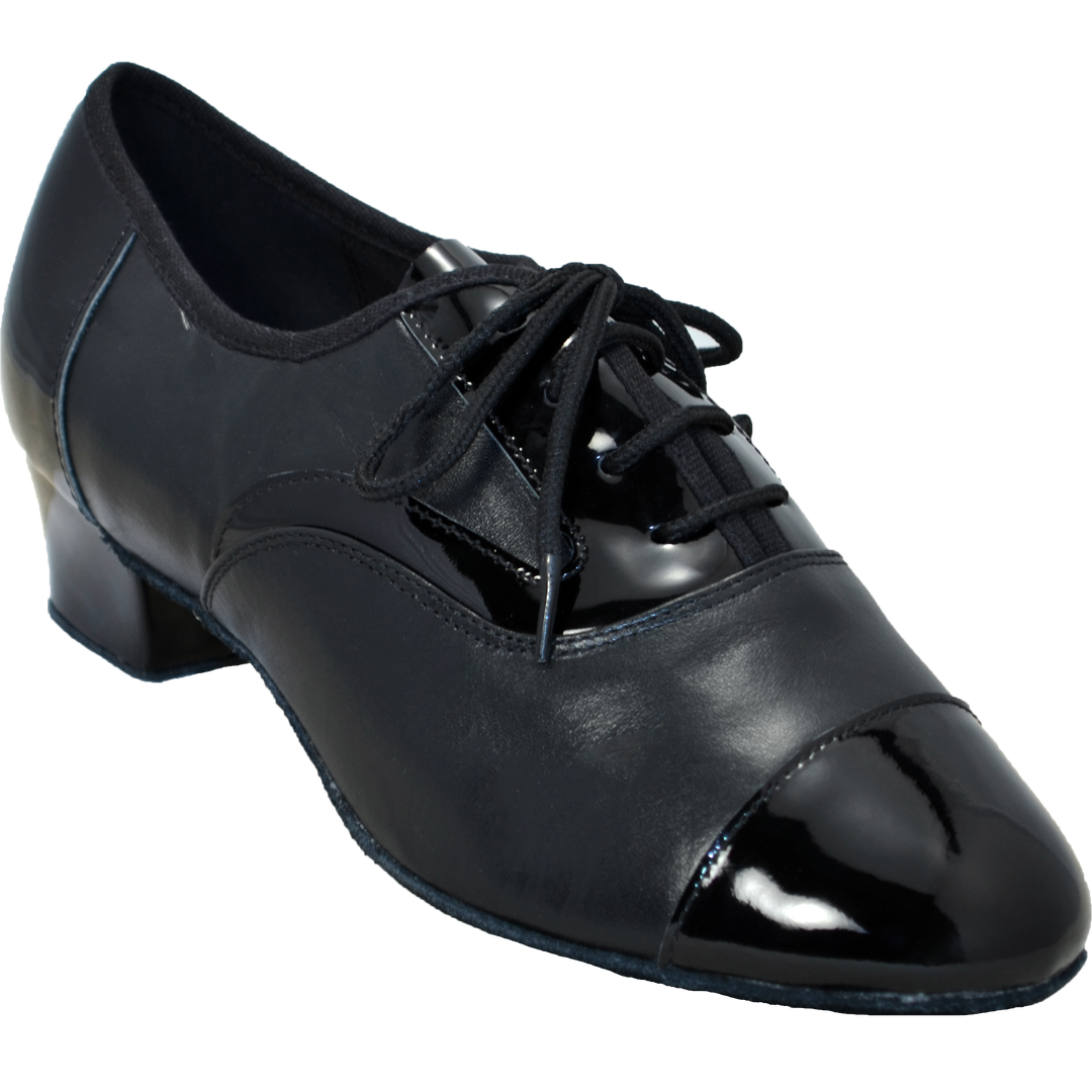 Comfort Tuxedo Spat - Black Leather / Black Patent - Pro Heel