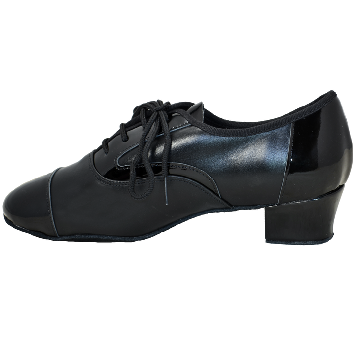Comfort Tuxedo Spat - Black Leather / Black Patent - Pro Heel