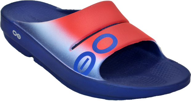 OOFOS - OOahh Sport Slide -Red, White, & Blue