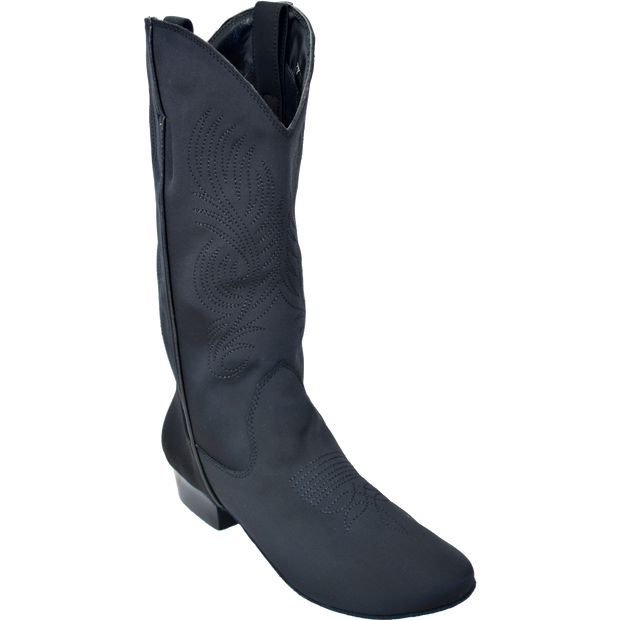 Ultimate - Bota Country Mujer - Lycra Negra - Cremallera