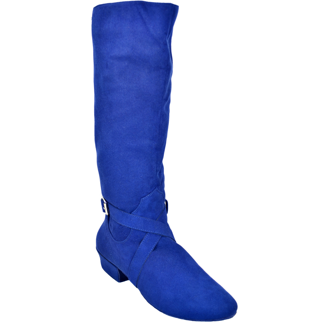 Ultimate Fashion Boot - Tall Lacey - Blue Microsuede