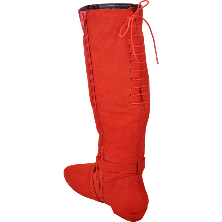Ultimate Fashion Boot - Tall Lacey - Red Microsuede