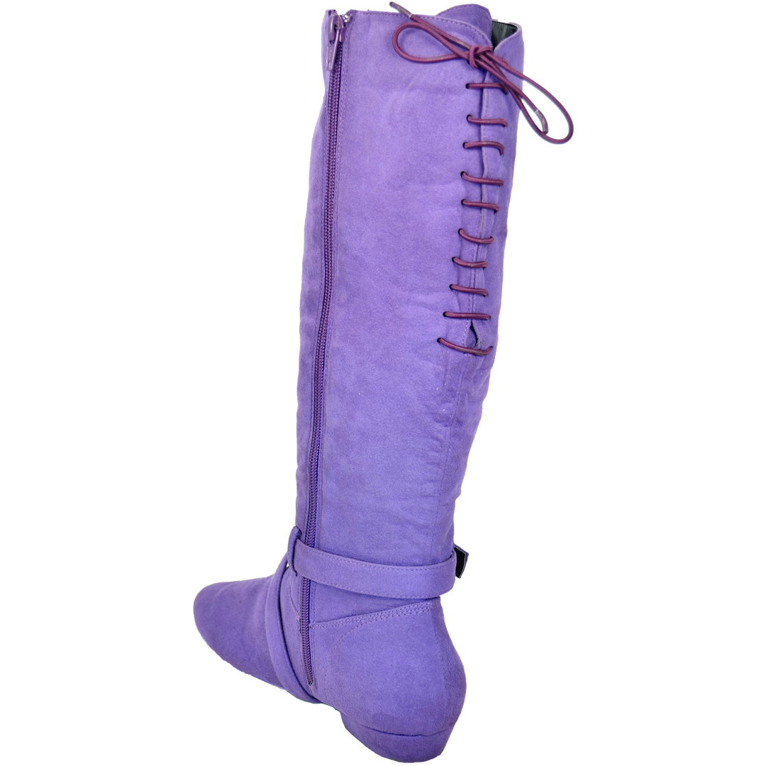 Ultimate Fashion Boot - Tall Lacey - Purple Microsuede