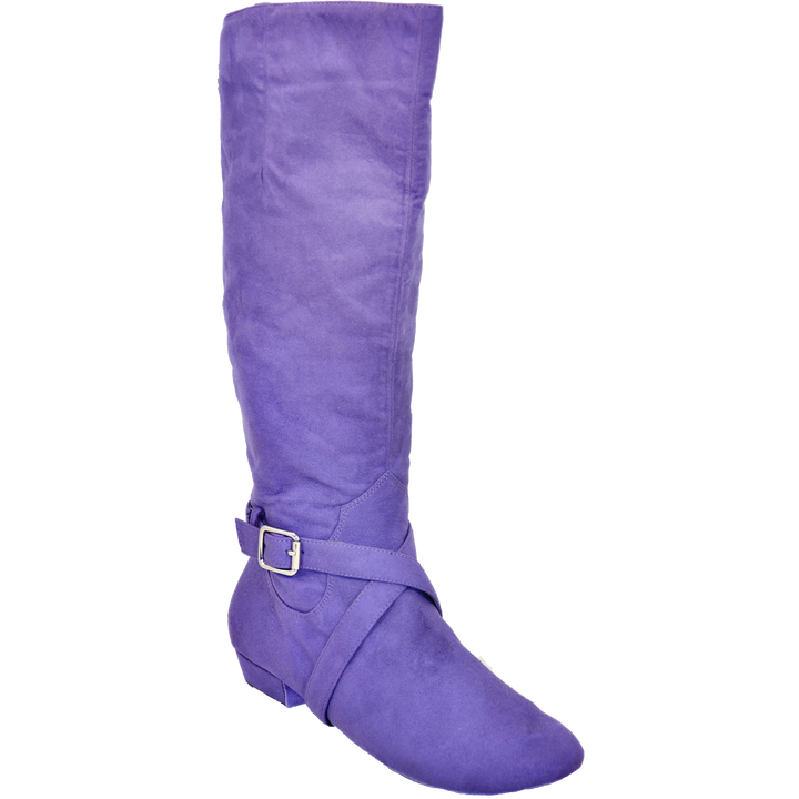 Ultimate Fashion Boot - Tall Lacey - Purple Microsuede